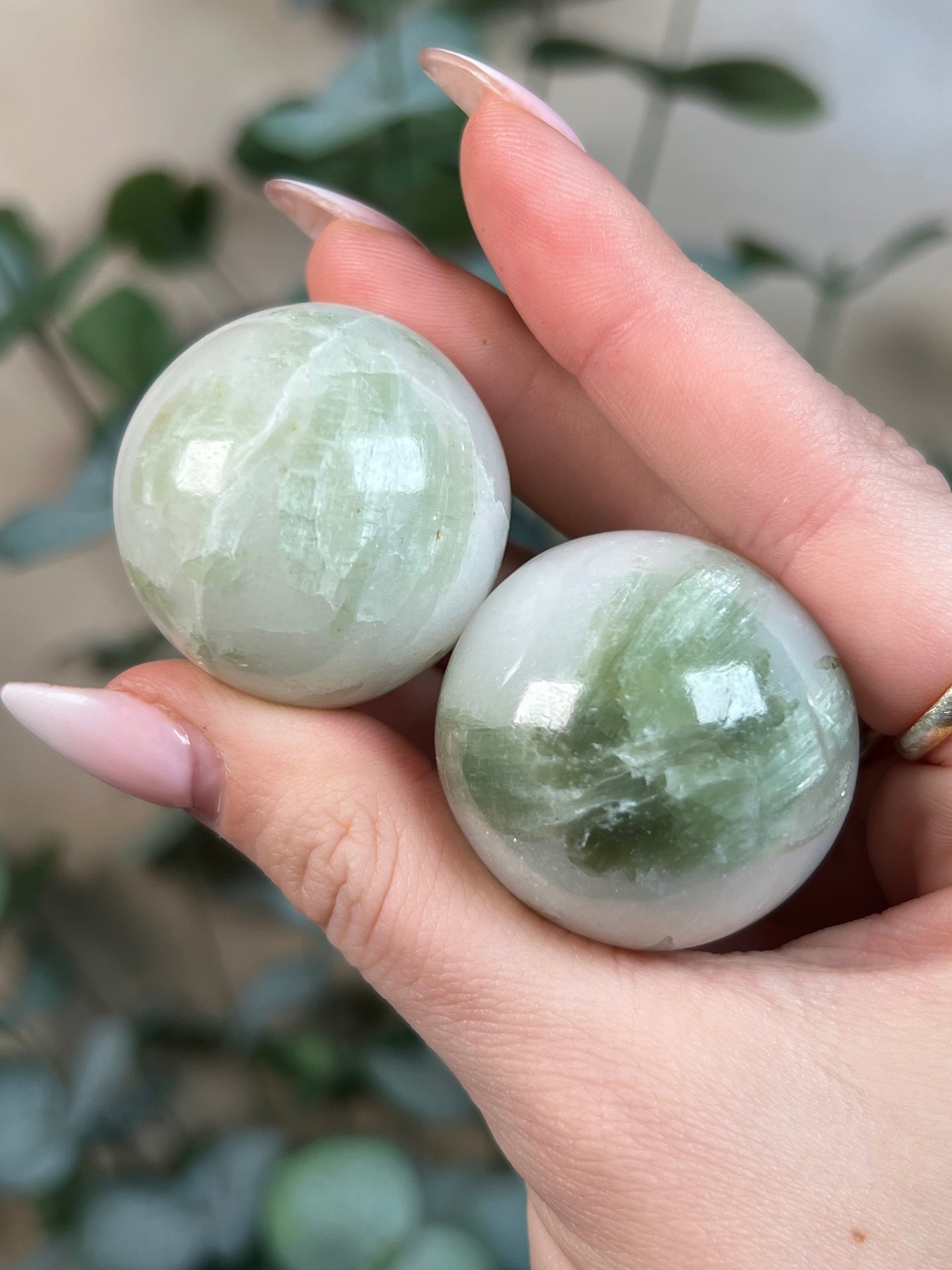 Green Kyanite in Quartz Mini Spheres